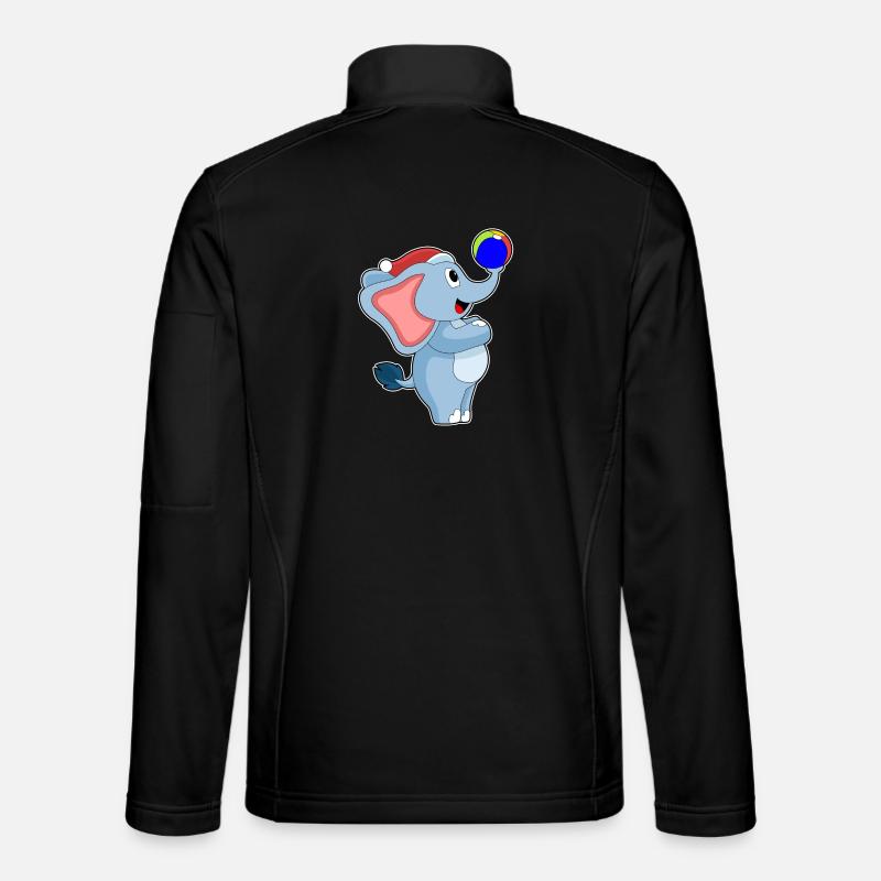 Football de Noël éléphant - Veste en tissu softshell Unisexe - noir