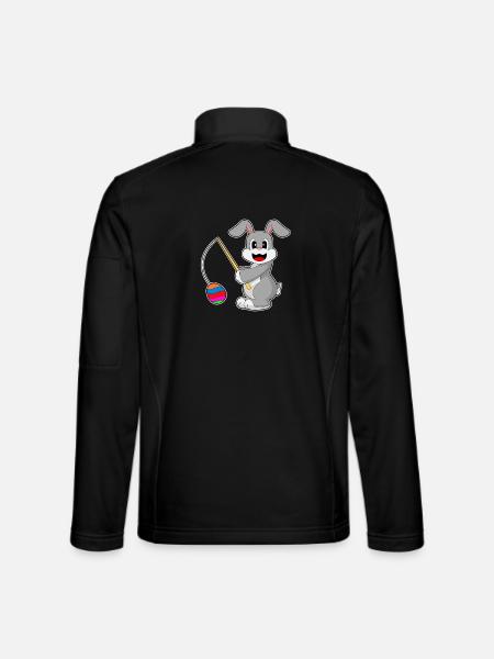 Bunny Easter Fishing - Unisex Softshell Jacket - black