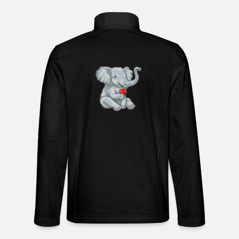 Éléphant Pomme Fruit - Veste en tissu softshell Unisexe - noir