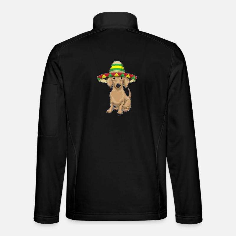 Dachshund Sombrero - Unisex Softshell Jacket - black