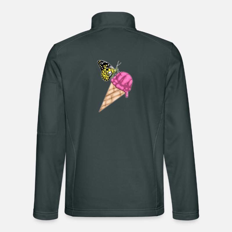 Crème glacée gaufrée papillon Veste en tissu softshell Unisexe