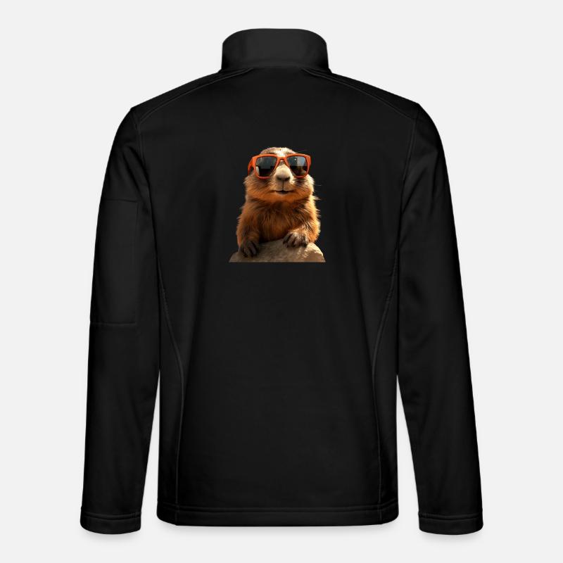 Marmot with sunglasses Rodent Ground Squirrel Unisex Softshell Jacket