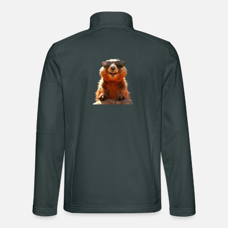 Marmotte avec lunettes de soleil Rongeur Écureuil terrestre Veste en tissu softshell Unisexe