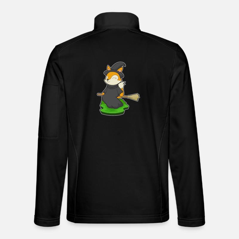 Fox Witch Broom - Unisex Softshell Jacket - black