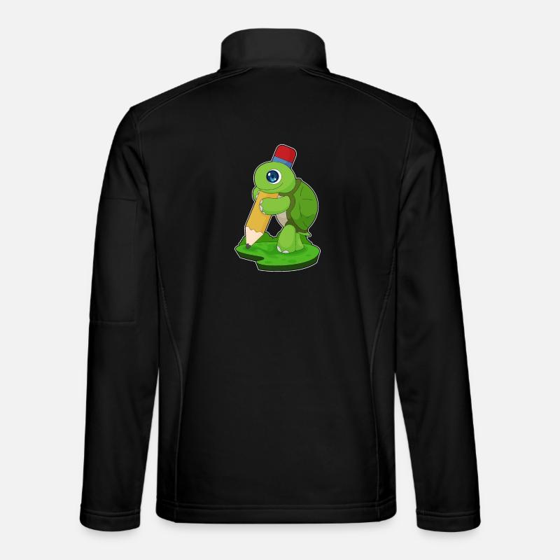 Tortue Pupille Crayon École Veste en tissu softshell Unisexe