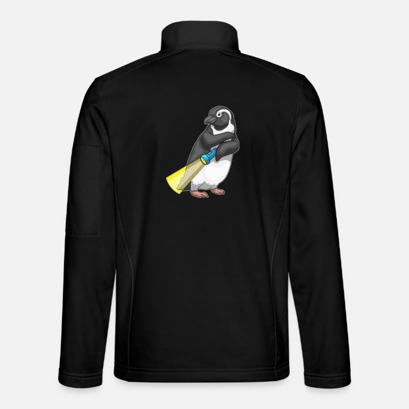 Penguin Flashlight - Unisex Softshell Jacket - black