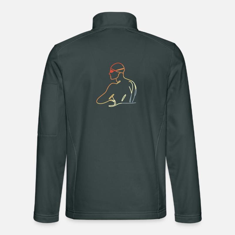 Professional Swimmer Drawing Unisex Softshell Jacket