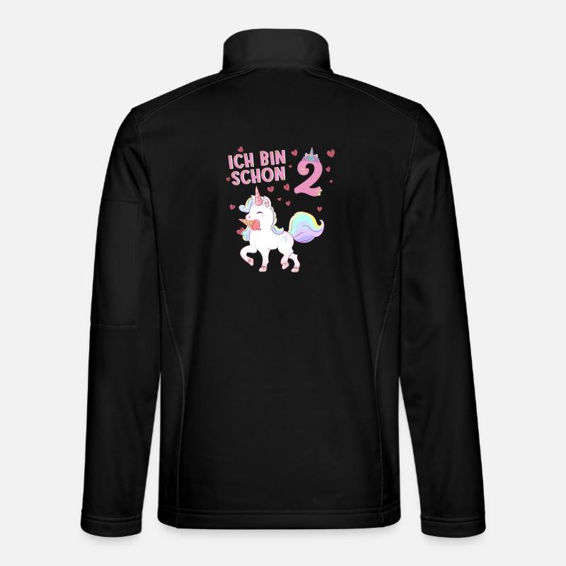 ich bin schon 2 Einhorn  - Unisex Softshelljacke - Schwarz