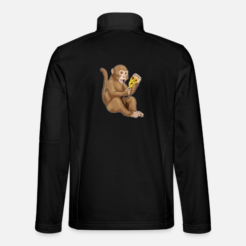 Affe Pizza - Unisex Softshelljacke - Schwarz