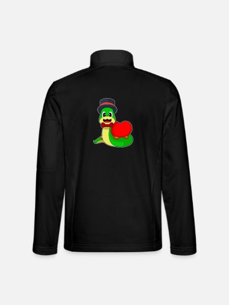 Snake Groom Heart Wedding - Unisex Softshell Jacket - black