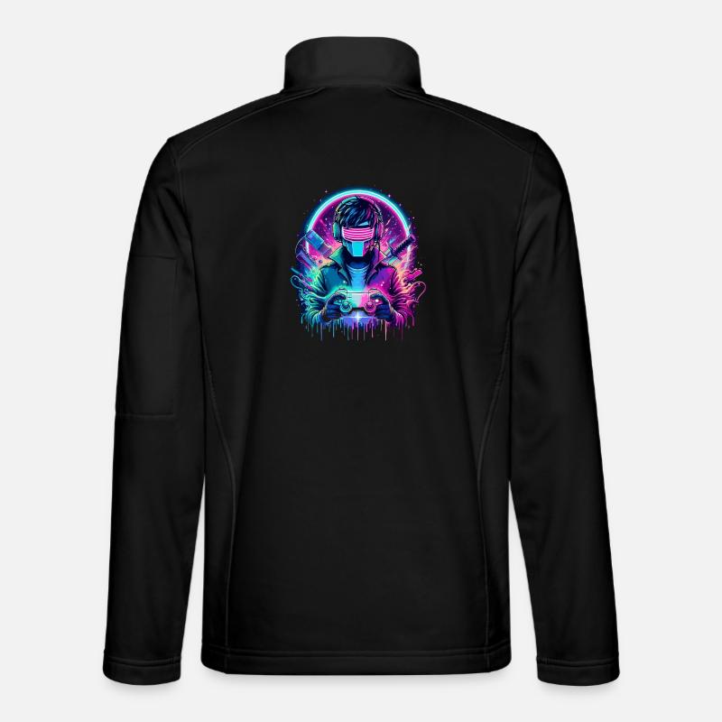 Neon Cyber Controller - Retro Gaming Power Unisex Softshelljacke