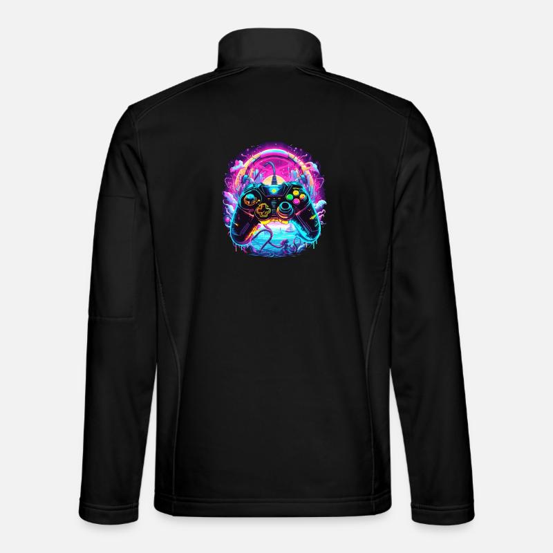 Synthwave Gamer Controller Fantasie Retro Gaming Unisex Softshelljacke