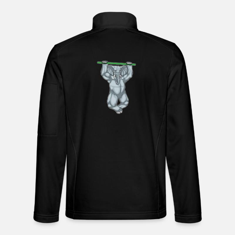 Elephant Bodybuilder Pull-Ups Bodybuilding Unisex Softshell Jacket