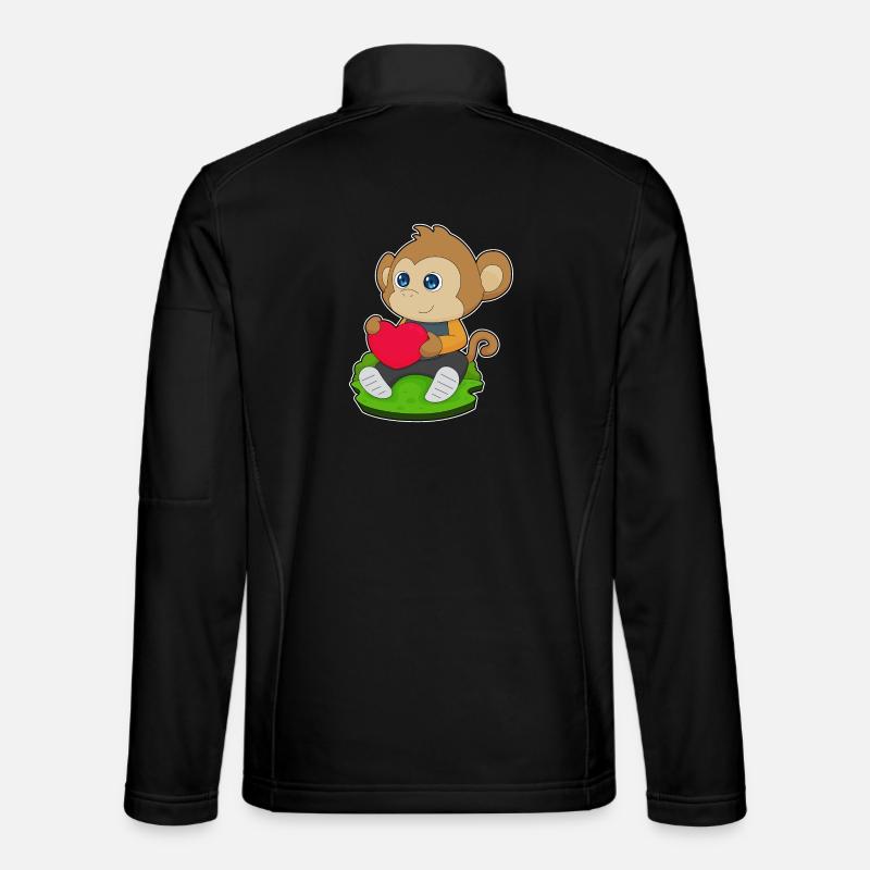 Affe Herz - Unisex Softshelljacke - Schwarz
