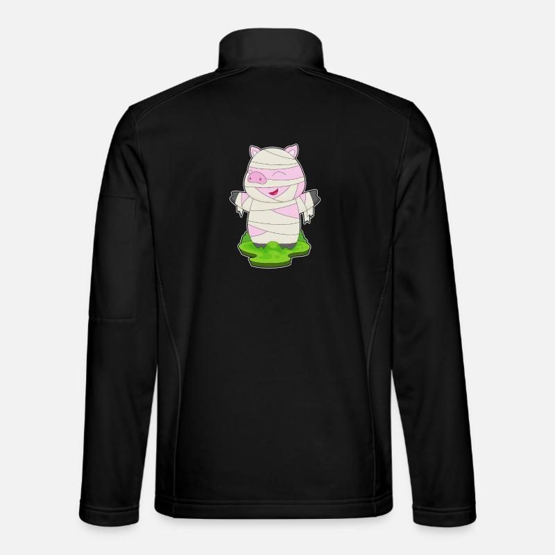 Pig Halloween Mummy - Unisex Softshell Jacket - black