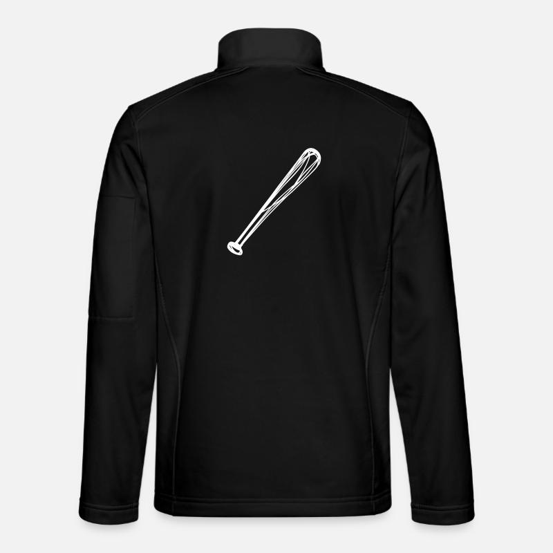 Baseball Bat Drawing - Unisex Softshell Jacket - black