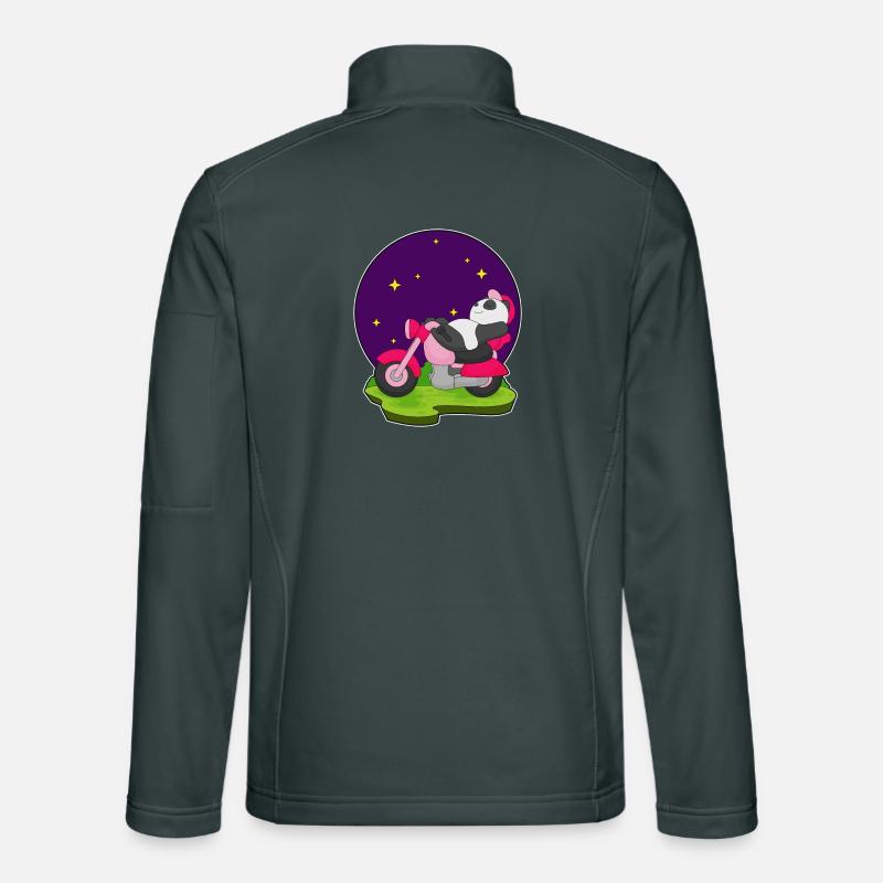 Panda Motorcycle Unisex Softshell Jacket
