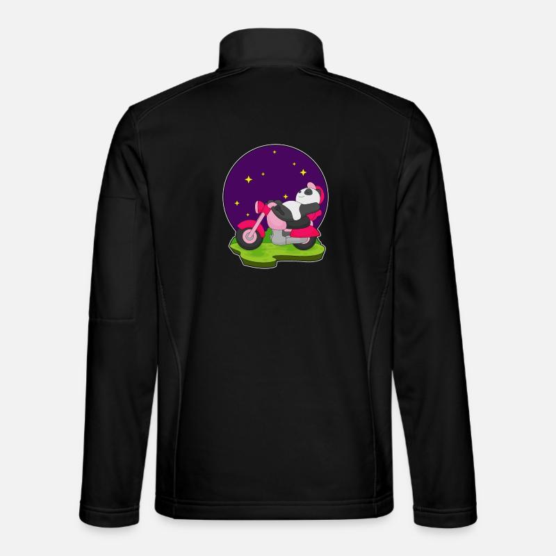 Panda Motorrad - Unisex Softshelljacke - Schwarz