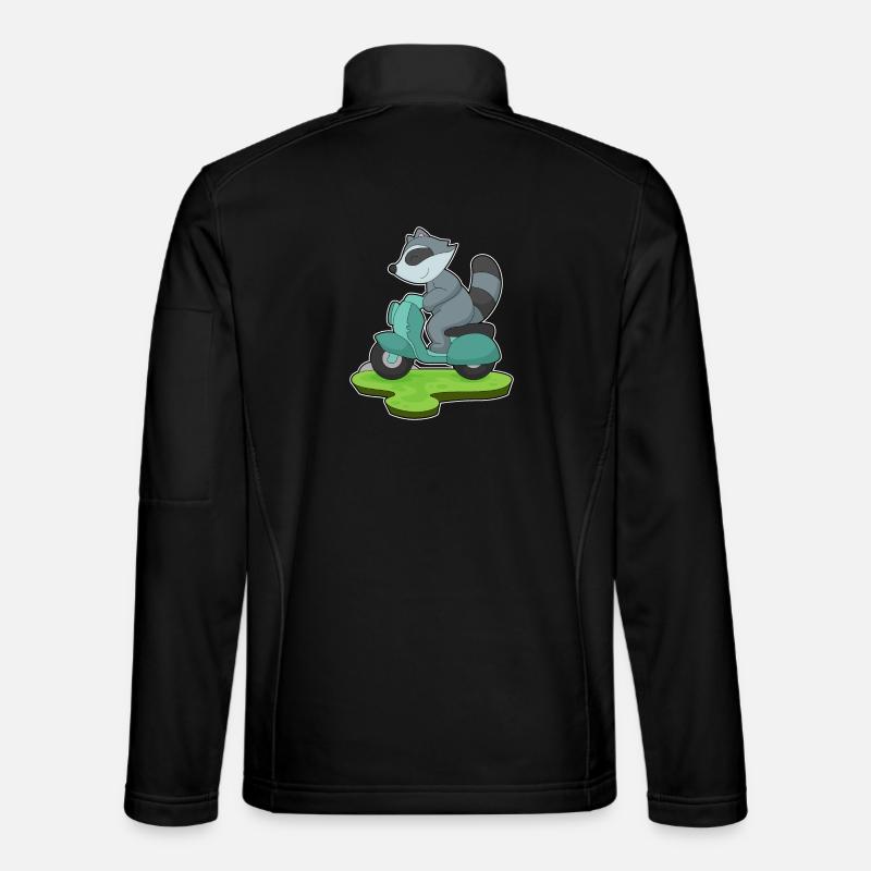 Raccoon Scooter - Unisex Softshell Jacket - black