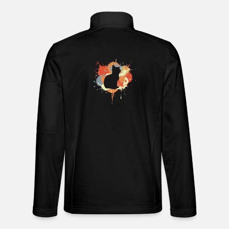 Katze Zeichnung - Unisex Softshelljacke - Schwarz