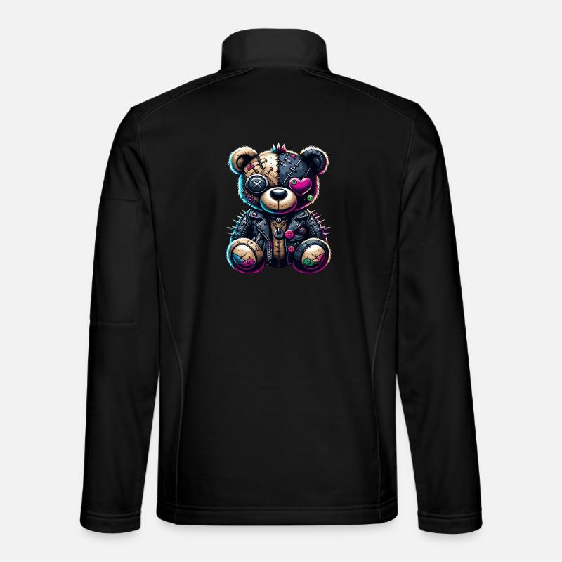 Ours en peluche Punk Emo - Veste en tissu softshell Unisexe - noir