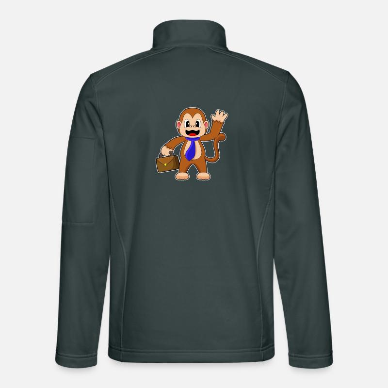 Monkey Entrepreneur Briefcase Unisex Softshell Jacket