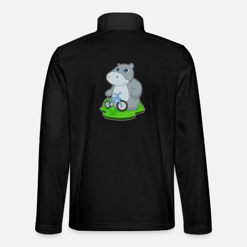 Hippopotame Bicyclette - Veste en tissu softshell Unisexe - noir