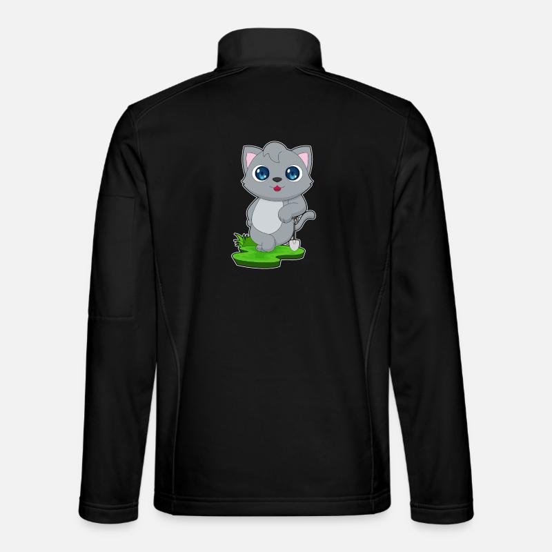 Katze Schaufel - Unisex Softshelljacke - Schwarz