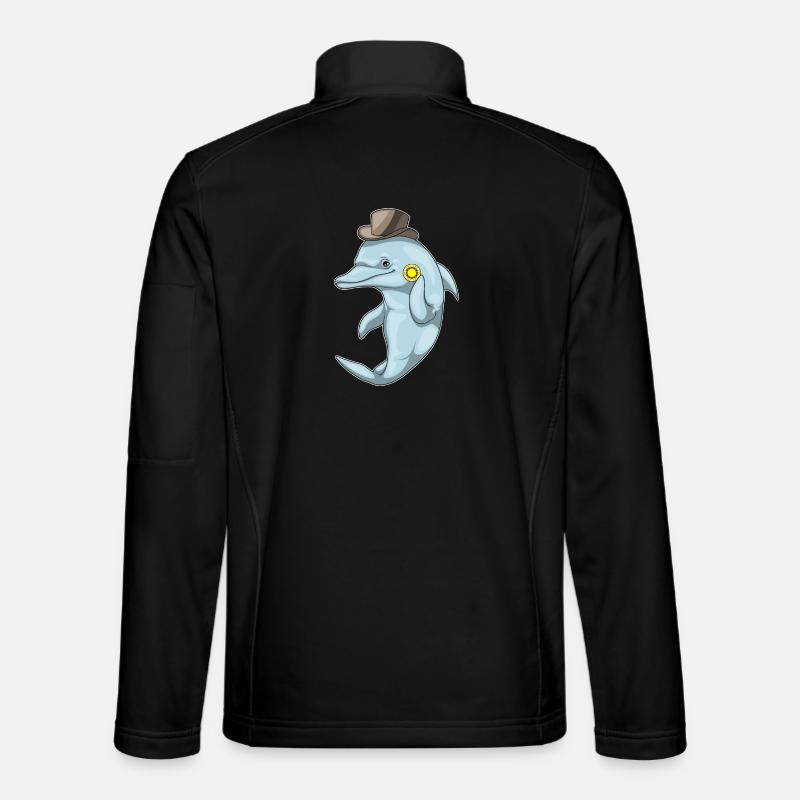 Delfin Poker Pokerchips - Unisex Softshelljacke - Schwarz