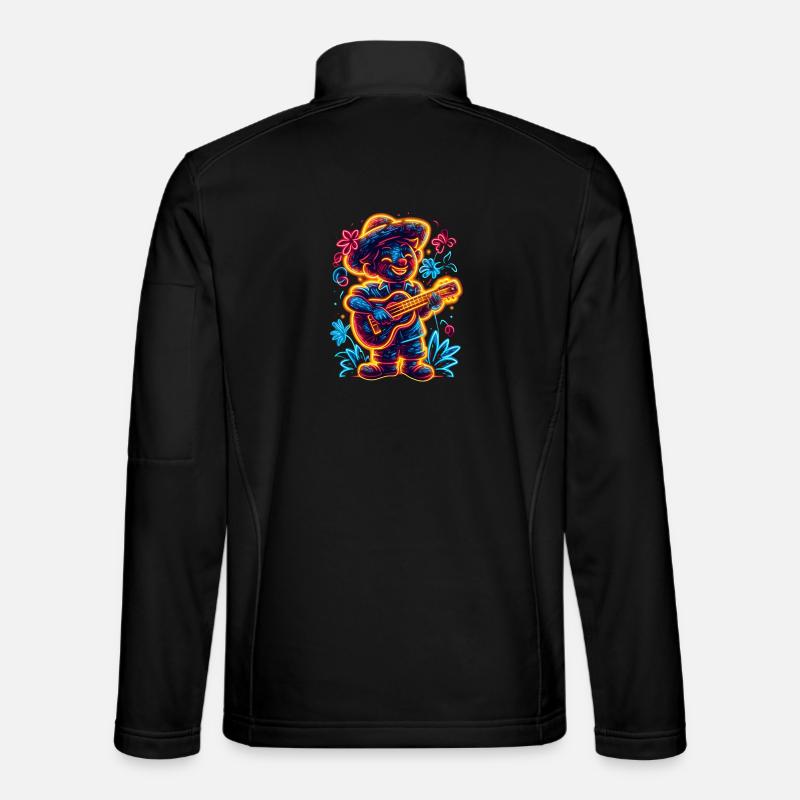 Ukulele Retrowave - Unisex Softshell Jacket - black