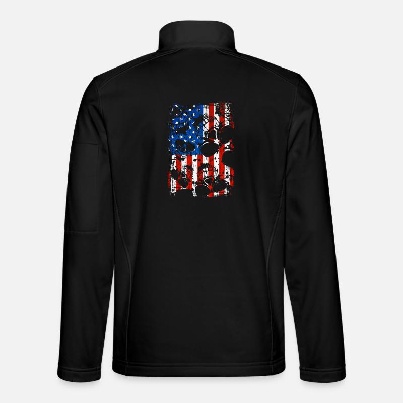 Crâne USA Pride - Veste en tissu softshell Unisexe - noir