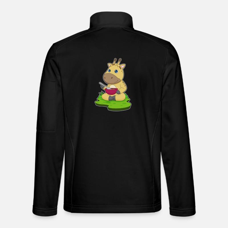Giraffe Food Bowl - Unisex Softshell Jacket - black
