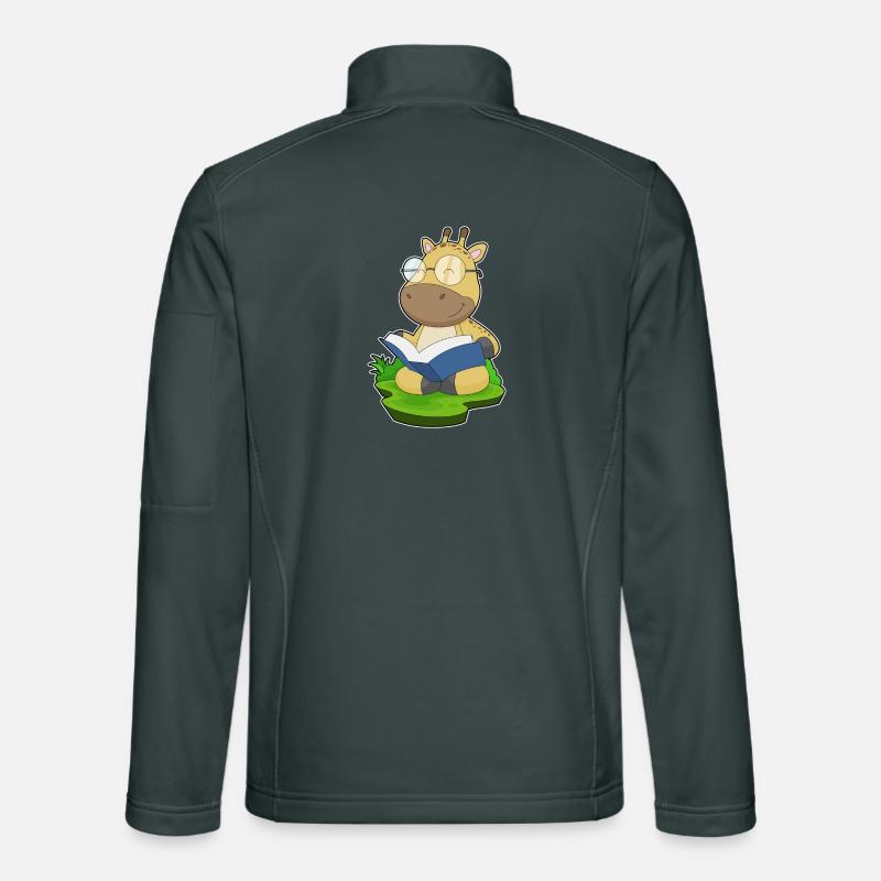 Giraffe Nerd Book Glasses Unisex Softshell Jacket
