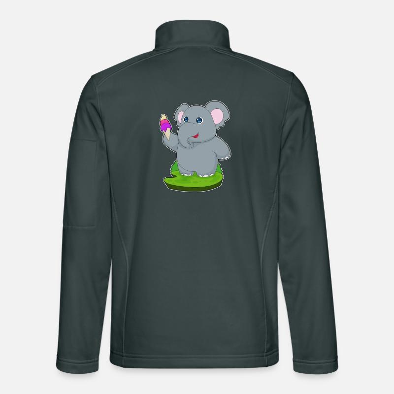 Crème glacée gaufrée éléphant Veste en tissu softshell Unisexe
