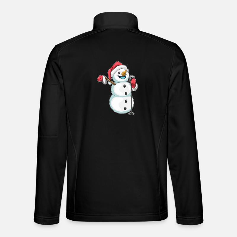 Snowman Christmas Singer - Unisex Softshell Jacket - black