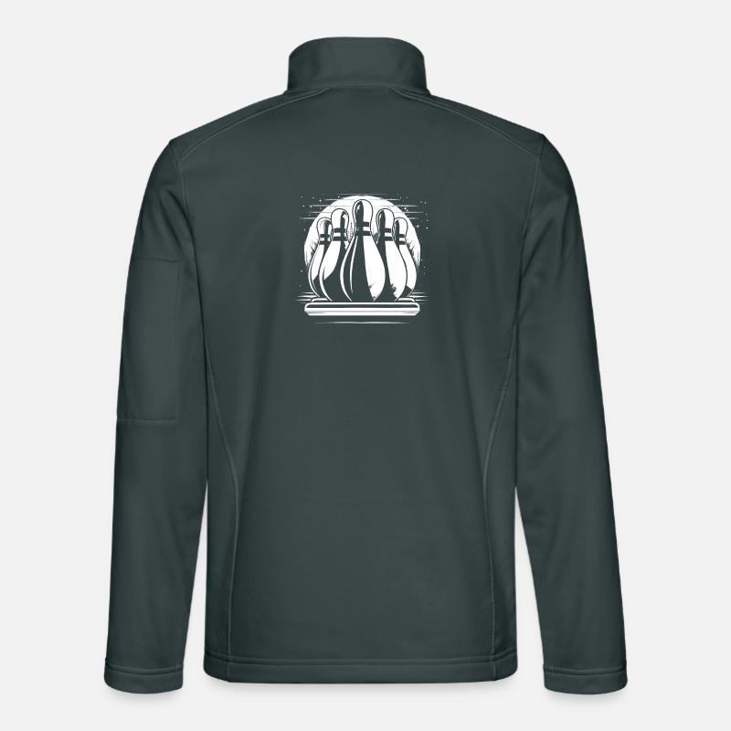 Bowling Pins Drawing Unisex Softshell Jacket