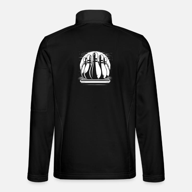 Bowling Pins Drawing - Unisex Softshell Jacket - black
