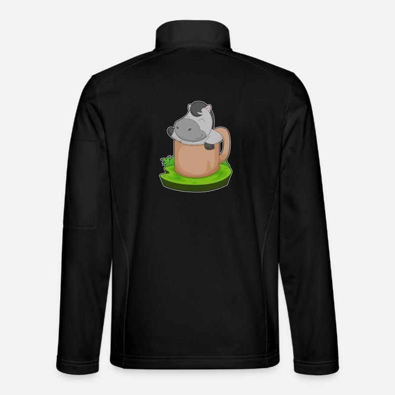 Pferd Becher - Unisex Softshelljacke - Schwarz