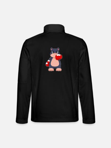 Maulwurf Boxer Boxhandschuhe Boxen - Unisex Softshelljacke - Schwarz