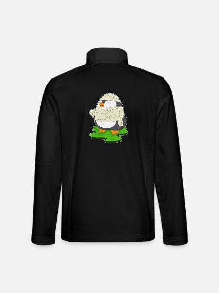 Pinguin Halloween Mumie - Unisex Softshelljacke - Schwarz