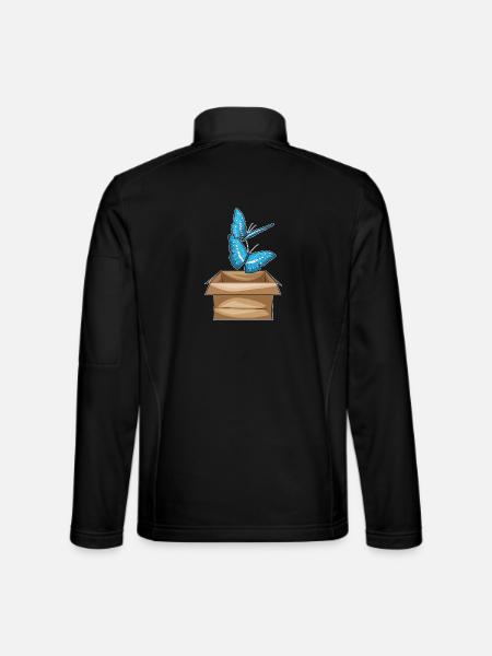 Butterfly Cardboard - Unisex Softshell Jacket - black