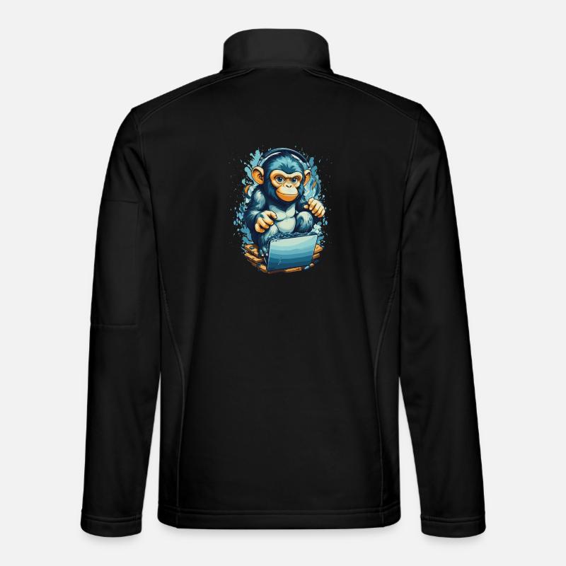 Clever Gaming Monkey - Unisex Softshelljacke - Schwarz