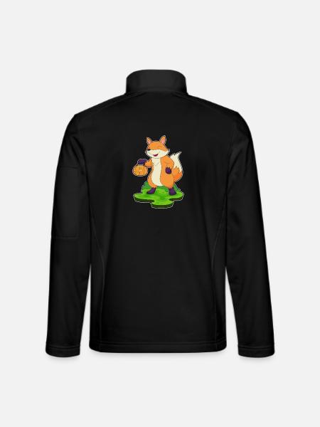 Fuchs Halloween Kürbis - Unisex Softshelljacke - Schwarz