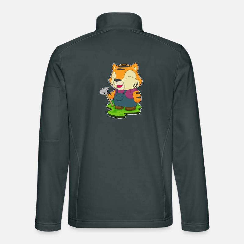 Mineur de tigre Exploitation minière à la pioche Veste en tissu softshell Unisexe