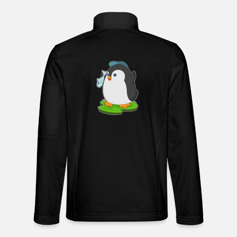 Pinguin Fisch - Unisex Softshelljacke - Schwarz