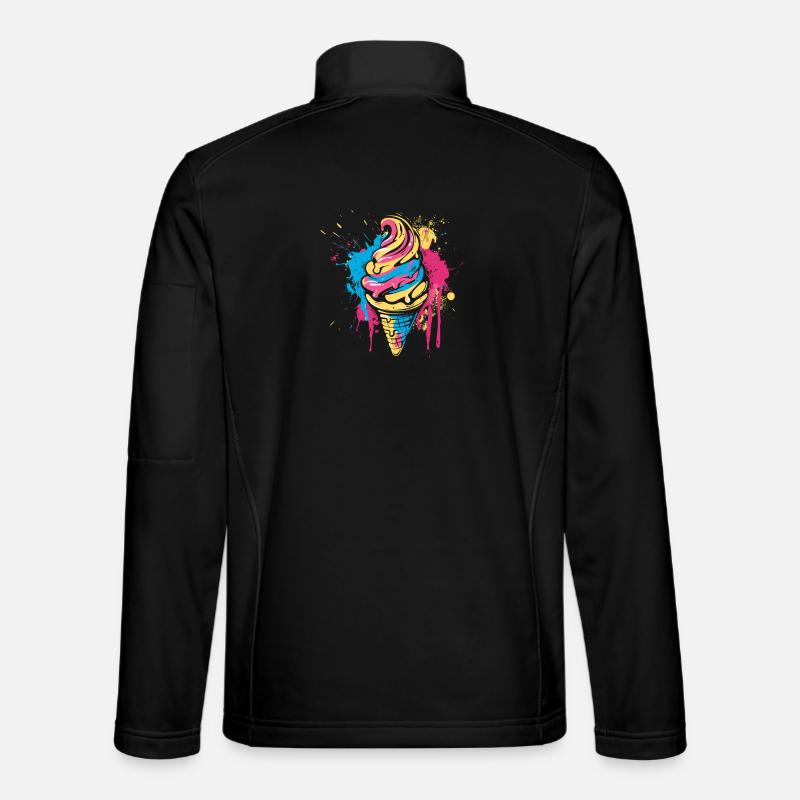 Isvaffel Stænk af farve - Unisex softshelljakke - sort