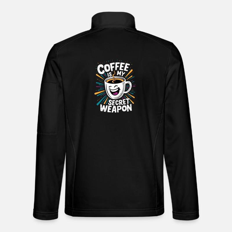 Lustige Kaffeetasse Spruch - Unisex Softshelljacke - Schwarz