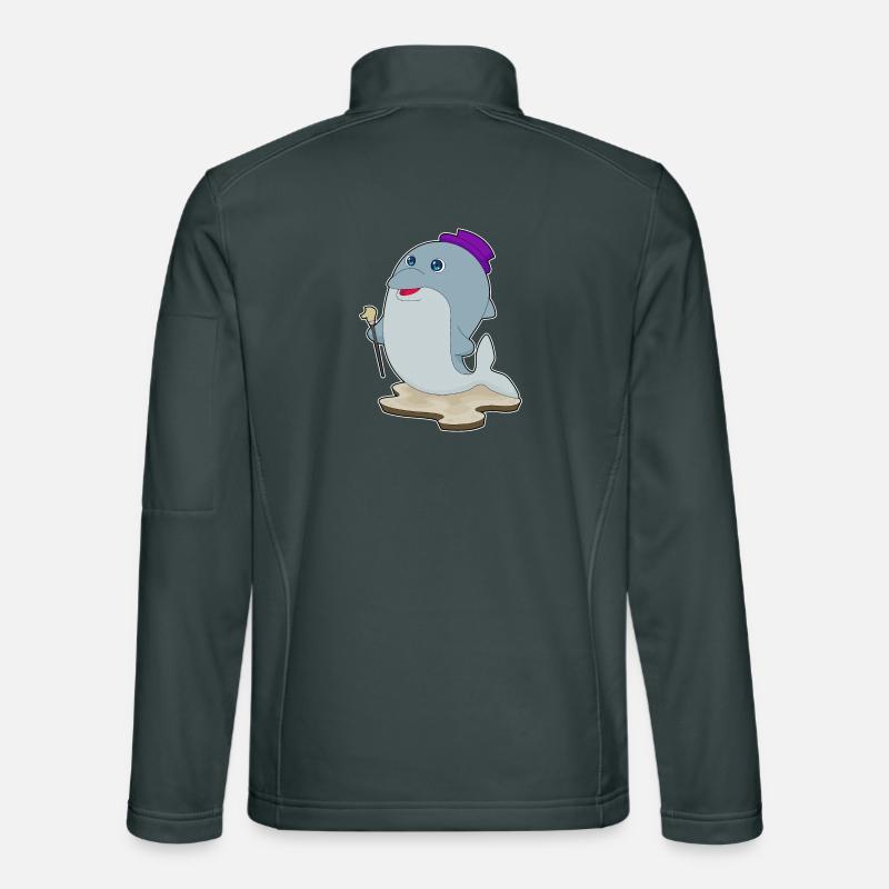 Dolphin Pensioner Walking Stick Unisex Softshell Jacket