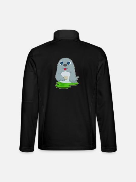 Seal Coffee Mug - Unisex Softshell Jacket - black
