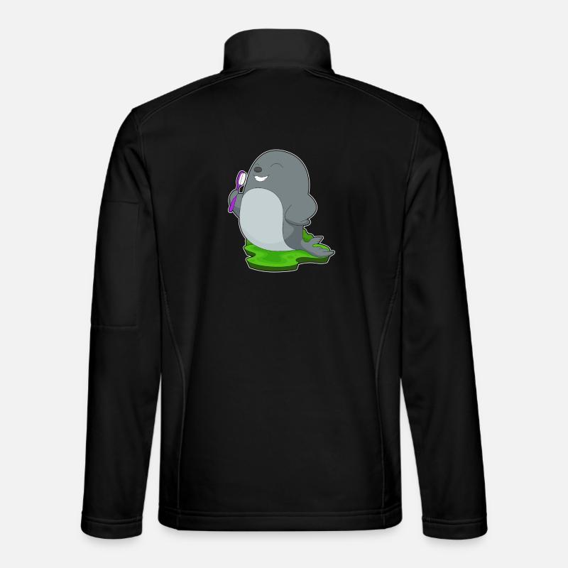 Seal Toothbrush - Unisex Softshell Jacket - black